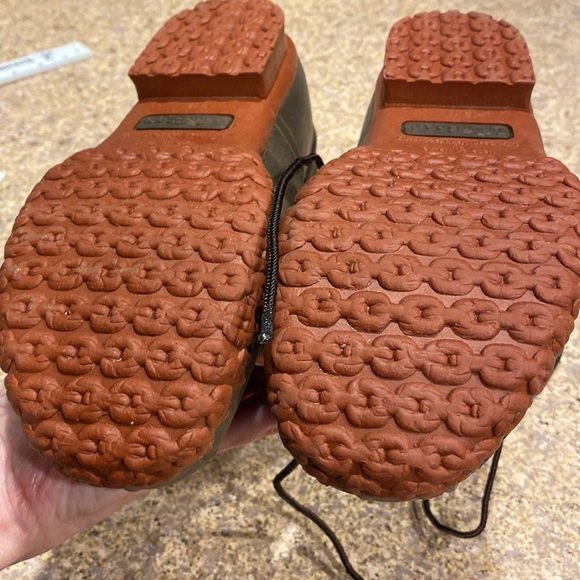 🔥Flash Sale🔥L.L. Bean Boots 8” Bison Leather Rubber Dk Brown Red 6M 274563 Duck - Picture 15 of 17